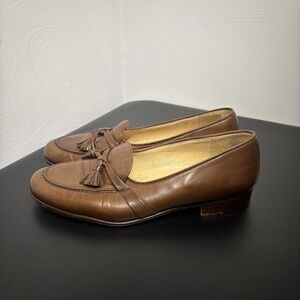 BRAGANO Cole Haan Men's Brown Tassel Loafers Dress Shoes Sz‎ 9 M Leather Italy